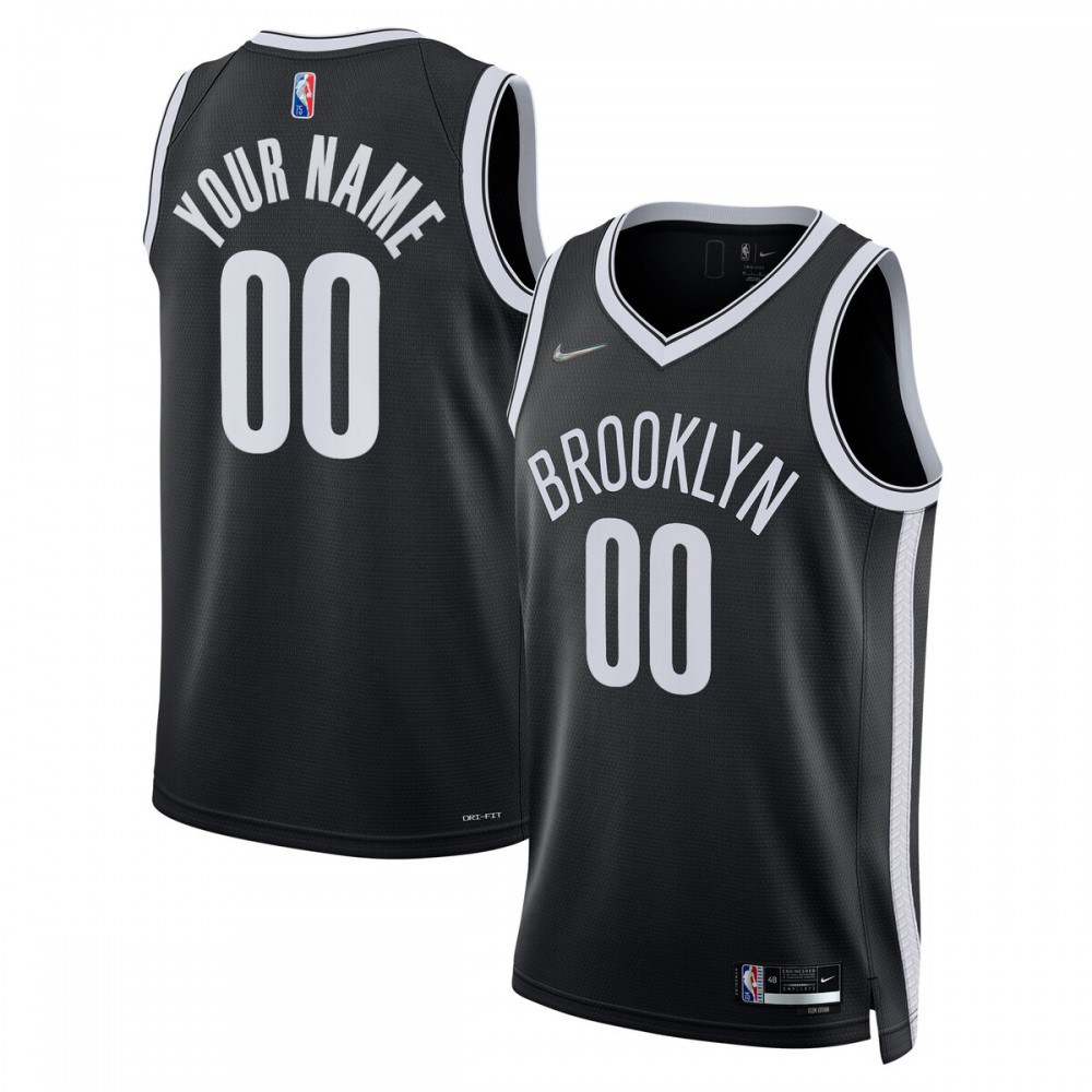 Brooklyn Nets 2021/22 Diamond Swingman Custom Jersey - Icon Edition - Black-Pro Kit Vault | Brand New 26/27 Sports Jerseys